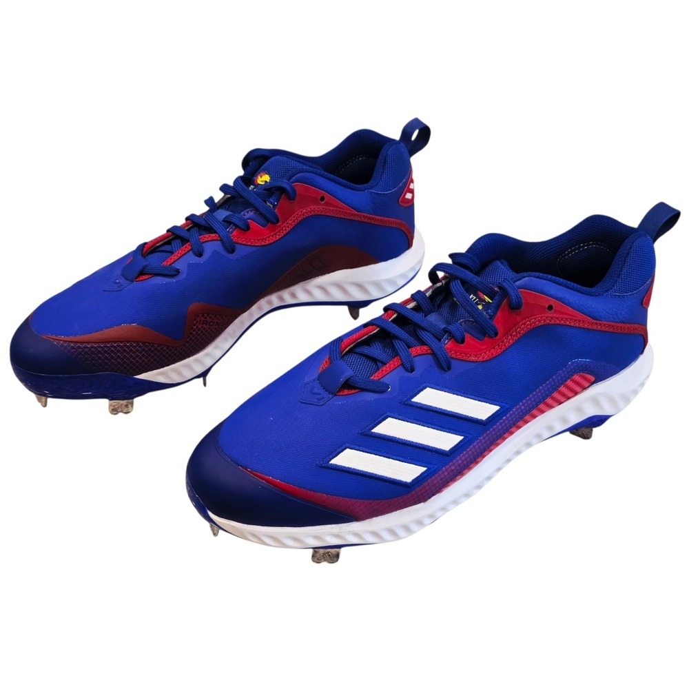 adidas Icon 6 Bounce NCAA Kansas Jayhawks Baseball Cleats Mens 12 H67981 Blue